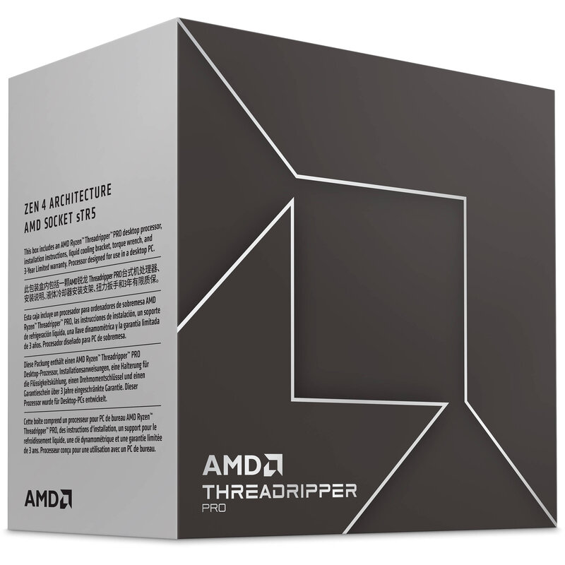 [Picture of AMD Threadripper Pro shrinkwrap box]